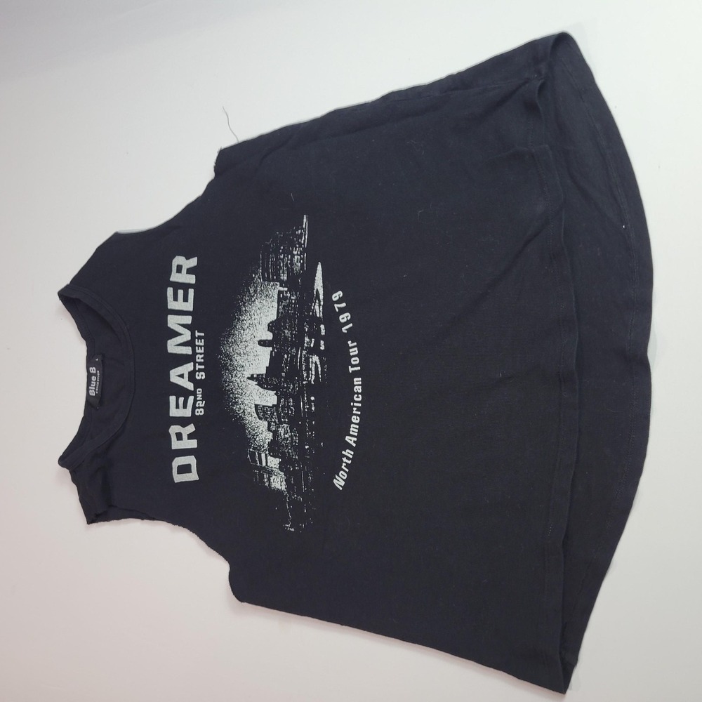 Dreamer 82nd Street Shirt Womens Large Black Graphic Sleeveless Tank Muscle